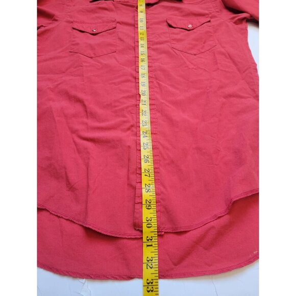 Wrangler Red Cowboy Cut Collared Pearl Snap Button Down Shirt Size X- Long - Picture 8 of 10